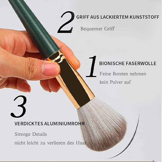Make Up Brushes- Comfortable To Hold And Easy To Use. Eyeshadow, Blush, Powder, Foundation, Blending, Full Face Make up Brushes Set With Leather Holder