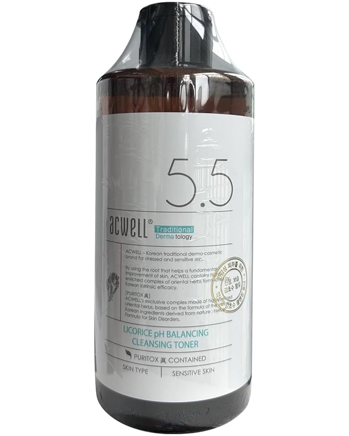 ACWELL Licorice pH Balancing Cleansing Toner 10.14 fl.oz. - PH5.5 Hydrating Makeup Cleansing Astringent - Skin Clearing, Reduce Pigmentation, Acne and Dark Spots
