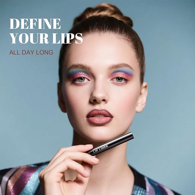 Lip Stain Peel Off - Long-Lasting Lip Liner, Creamy Matte Lip Makeup Waterproof & Smudge-Proof Lip Liner Stain, Highly-Pigmented Pencil for Shaping & Sculpting Lips (Rose)