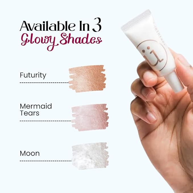 M2U NYC Liquid Highlighter Makeup – Lightweight Luminizer for Natural Radiant Glow with Shimmer – Ultra Smooth Hydrating Illuminator, Face, Cheekbone & Body Glow Enhancer Pink Pearl (Futurity)