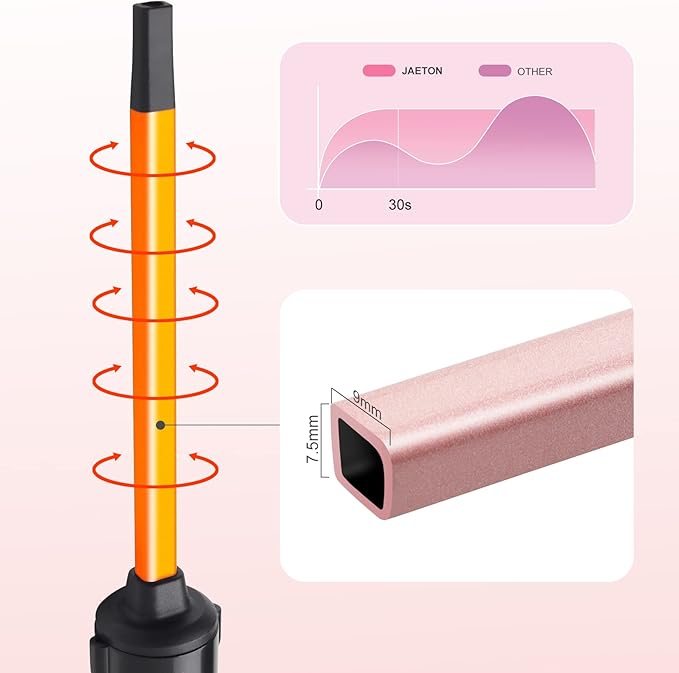 Small Curling Iron 3/8 Inch, 9mm Thin Hair Curling Wand for Short and Long Hair, Professional Ceramic Hair Curler Wand, Include Heat Resistant Glove