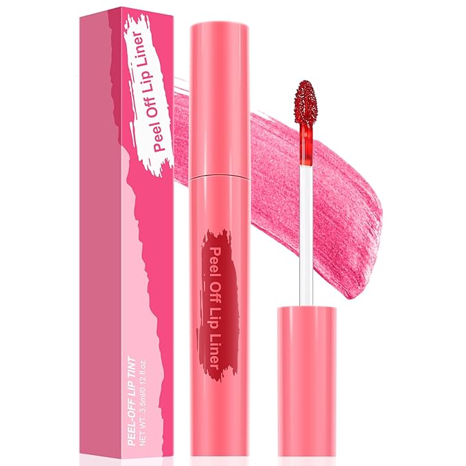 Lip Stain Peel Off - Long Wear Tattoo Lip Liner, Waterproof & Transfer-proof Peel Off Lip Stain with Matte Finish, Lip Tint For All Skin Types (Pink, 1 Count(Pack of 1))