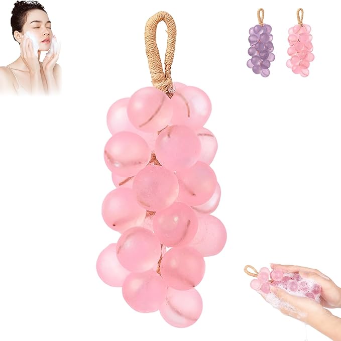 Grape Soap, Grape Soap on a Rope for Women Men (1, Pink)