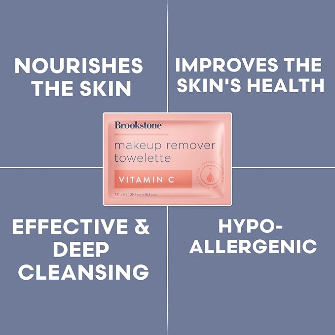 Brookstone Individual Makeup Remover Wipes - Ultra Soft, Makeup Remover Wipe Individually Wrapped, Gently Cleanse & Remove Makeup, 40 Count Makeup Wipes Individually Wrapped
