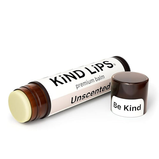 Kind Lips Unscented Lip Balm – Organic & Natural Single Tube – Fragrance-Free, Sensitive Skin Lip Care – Gluten Free, Grain Free, Made in USA – Moisturizing Chap stick Alternative