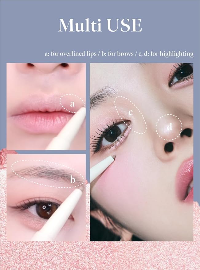 CORALHAZE Idol AEGYO-SAL Maker 02 Sparkling Pink, 2-in-1 Under-Eye Highlighter and Contour Liner for Bright, Voluminous Eyes, Long-Lasting, Smudge-Proof Shimmer Stick with Natural Glow, Korean Beauty