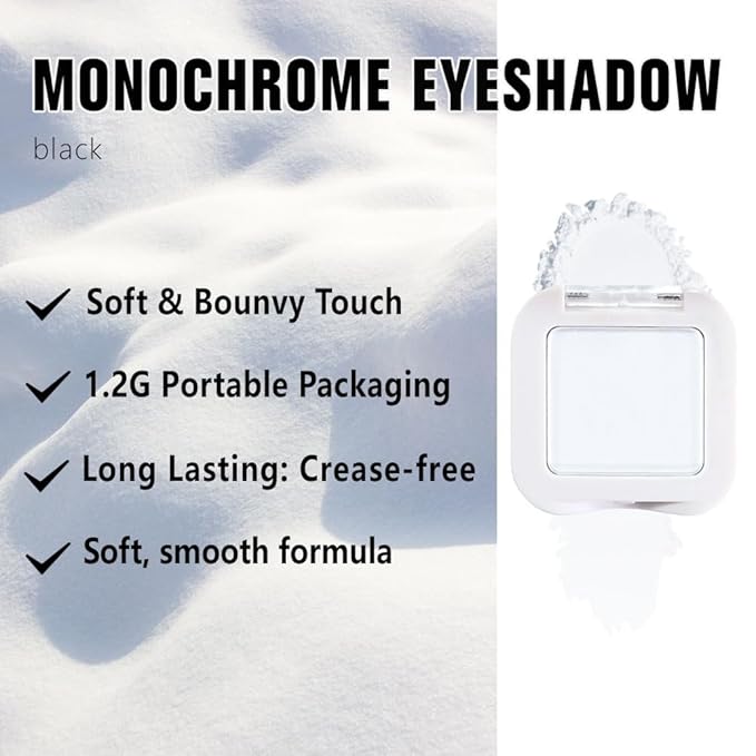 Matte Singe Eye Shadow Palette Makeup, Matte White Monochrome Eyeshadow For Old Women, Mini Pressed Monochrome Pigmented Waterproof Sombras Para Ojos, Vegan, Talc, Paraben & Cruelty Free, 08