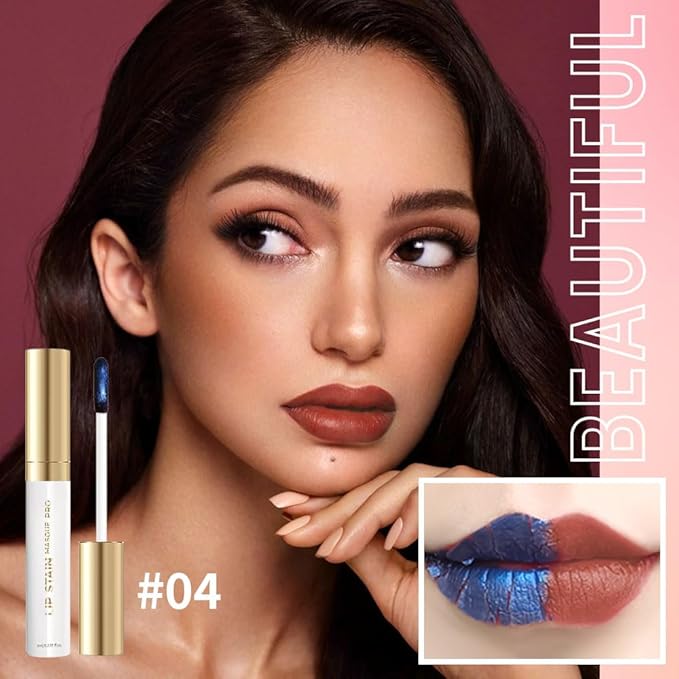 Matte Lip Stain Wipe Off Masque - Peel Off Lip Stain Tattoo, All Day Peel Off Lip Tint,Long Lasting Lip Mask,Waterproof Transfer-proof Lip Liner Peel Off Lip Gloss,Stay Lip Makeup 04#