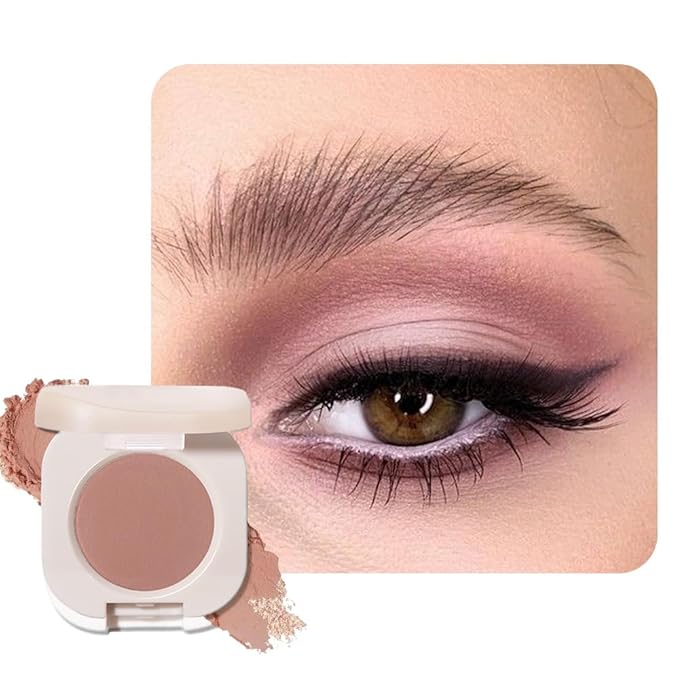 Ultra-Fine Pressed Pigment Single Eyeshadow – Lightweight, Highly Blendable Formula Monochrome Eye Shadow, 12 Rich Matte/Shimmer Shades for Makeup, Vegan & Cruelty-Free (#03 Mist Rose)