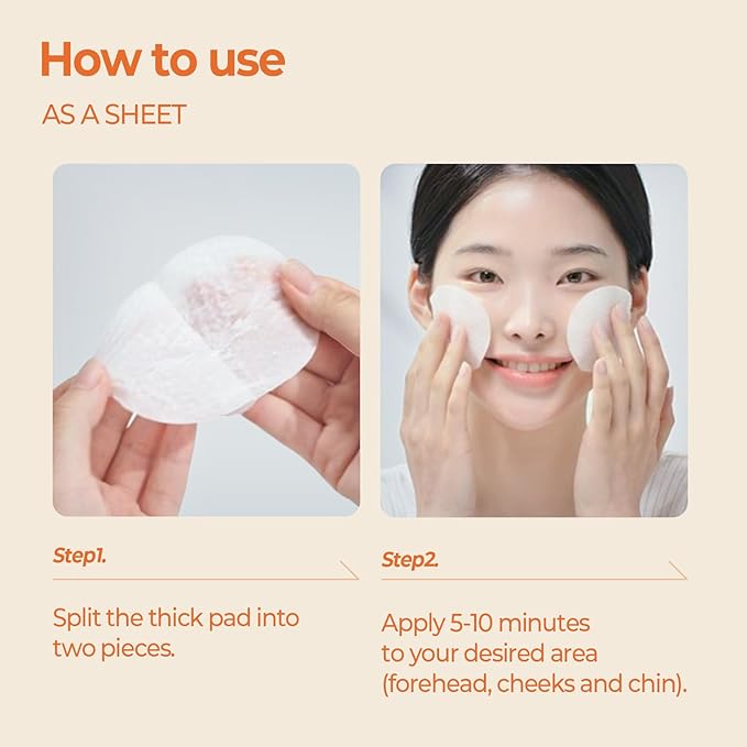 SKINFOOD Carrot Carotene Toner Pads, Hydrating & Soothing, Cotton Facial Toner Pads for Sensitive Skin, Korean Skincare for Face, Quick Calming, After Sun & Heat Care, 60 Pads