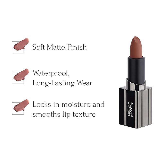 Moodwear Blur Lip Stick – Soft Blurring Tint, Long-Lasting Hydrating, Waterproof K-Beauty – MLBB & Bold Red Shades (Sleek Metallic Design) (Soft Matte Blurring Effect) (002 MAXI)