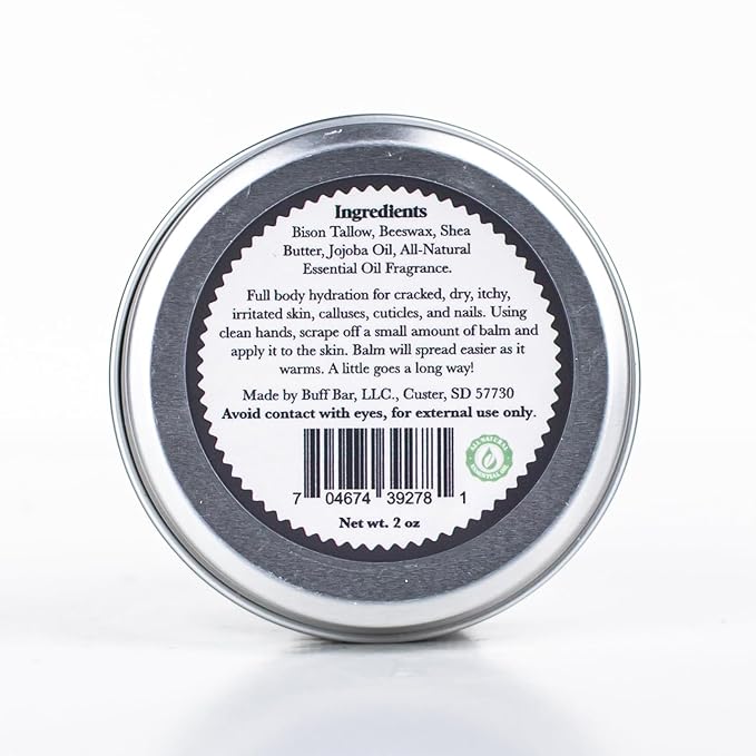 BUFF BAR Pure Bison Tallow Balm, Trail Ride - Scents of Leather, Smoke, & Cedarwood - Body Butter, Hydrating, Naturally Derived, Replaces Lotion - For Dry, Itchy Skin