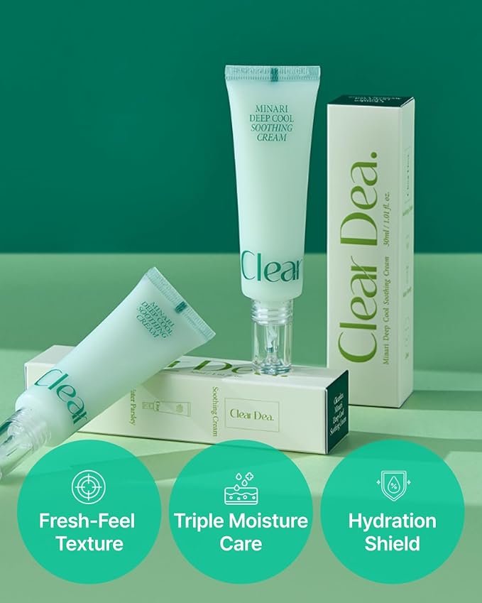 Minari Cool Soothing Cream for face – K-Beauty Hydrating & Moisturizer with Korean Water Parsley, 30ml/1.01oz