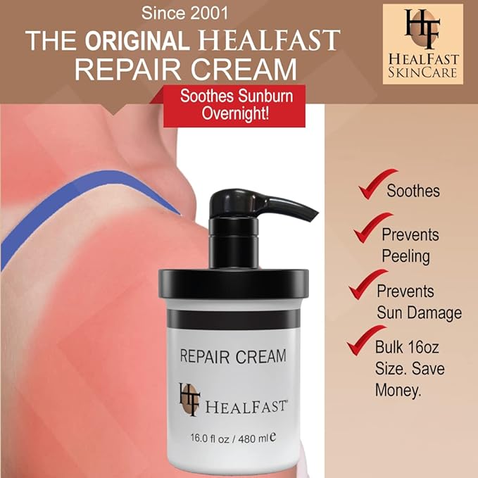 HealFast Sensitive Skin Repair Moisturizing Cream 16 Oz – For Dry, Itch– Fights Rashes, Dryness, Stretch Marks, Sunburn and Bed Sores – Herbal and Food Based Ingredients