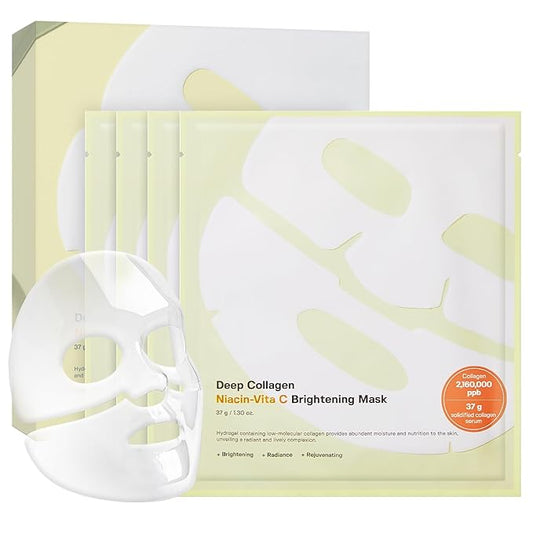 SUNGBOON EDITOR Deep Collagen Niacin-Vita C Overnight Mask | Brightening & Wrinkle Care Mask | 2,160,000PPB Collagen + Niacinamide + Vita C | Korean Skincare, 4ea