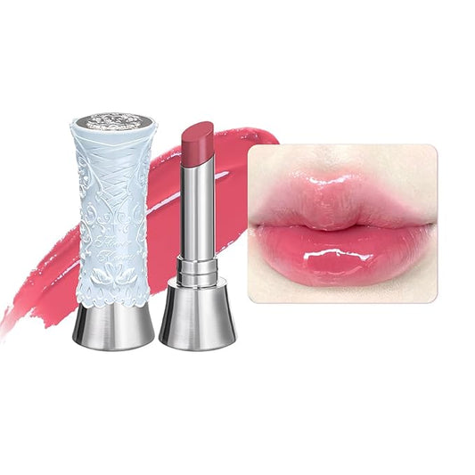 Flower Knows Swan Ballet Shine Lipstick,Hydrating Solid Lip Gloss,Moisturizing Pink Tinted Lip Balm-Long Lasting Lip Gloss in Balm for Girls&Women,Vegan & Cruelty-Free(B06 Blue Ribbon)