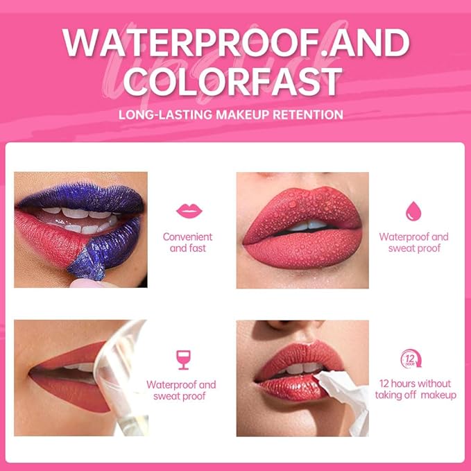 Matte Lip Stain Masque - Lip Liner Peel Off Lip Stain Tattoo, All Day Peel Off Lip Tint，Long Lasting Waterproof Transfer-proof Lip Mask Peel Off Lip Gloss,Stay Lip Makeup 03#