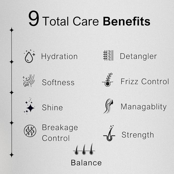 Total Care 9.0 Leave-In Conditioner Spray, Silicone Free, 2 Layer Conditioner, Frizz Control, Leave in Conditioner for Curly Hair and All Hair types, Conditioner for Dry Damaged Hair, Women & Men