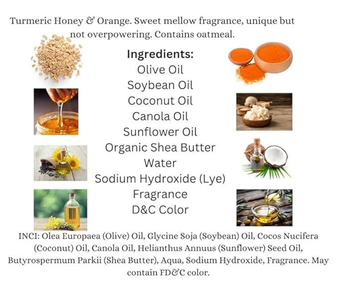 MELANIN PROJECT Organic Turmeric Soap Bar- Dark Spots and Acne Remover for Face & Body - Natural Handmade with Turmeric, Orange, Honey & Oatmeal - for all SKIN Types both Men & Women
