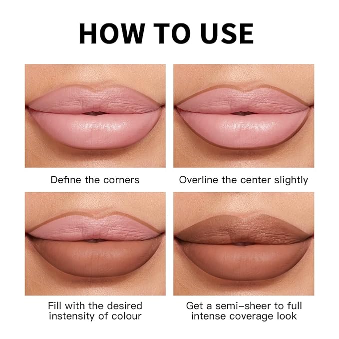 USHAS Lipstick and Lip Liner Combo Set 2 in 1 Waterproof Matte Lipstick pen for Women Lip liner Set Long Lasting with Makeup Set (Y16, Pack of 1)