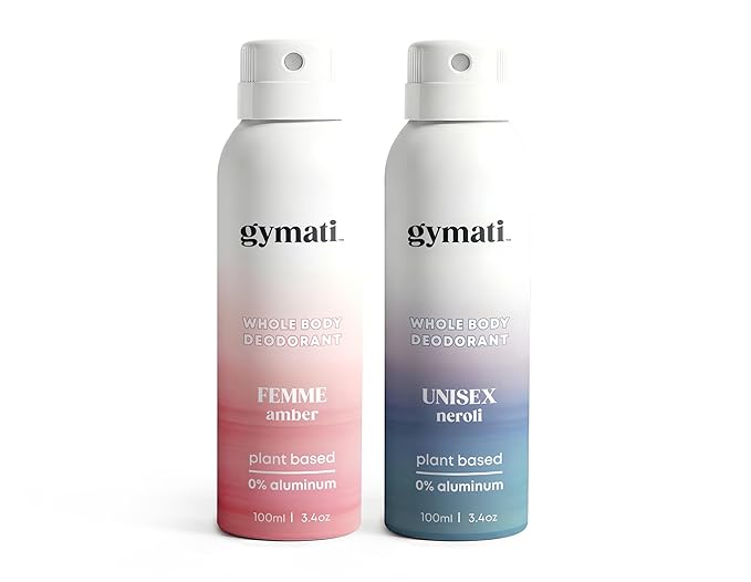 Gymati Natural Deodorant Body Spray Aluminum Free - Women & Unisex - Pack of 2