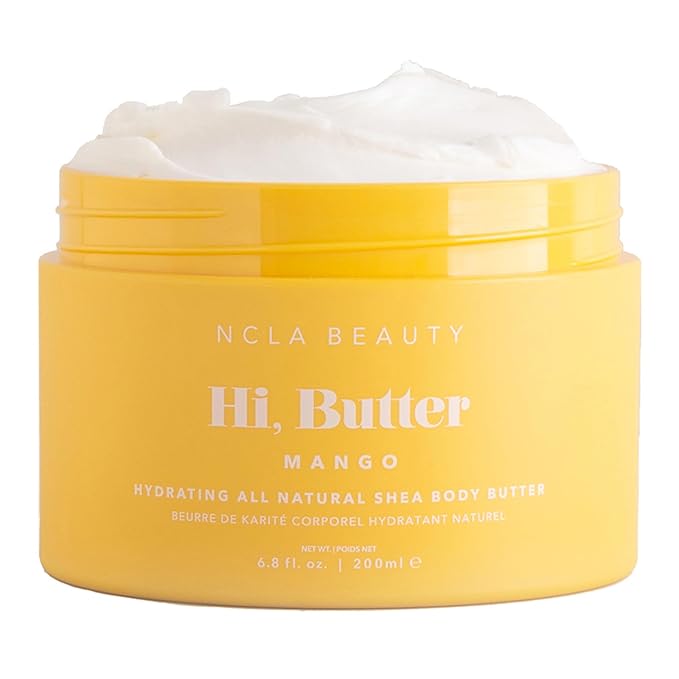 NCLA - Hi, Butter Natural Shea Body Butter | Vegan, Cruelty-Free, Clean Skincare (Mango, 6.8 oz | 200 ml)