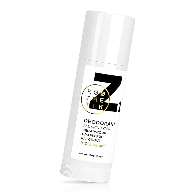 KØØZMETIK Z1 Natural Deodorant for Women & Men | 100% Aluminum-Free | Long-Lasting Freshness | Safe for All Skin Types | Supports Natural Sweating | Cedarwood,Grapefruit,Patchouli