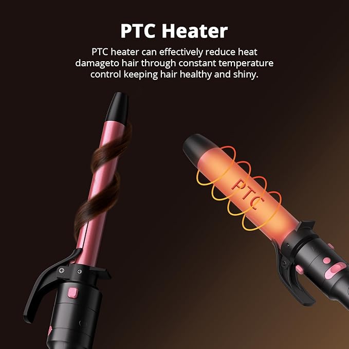 5-in-1 Rotating Curling Iron Set,Automatic Hair Curler with 5 Ceramic Barrels (3/4,1,1.25 Inch) | Fast Heating, Dual Voltage for Long-Lasting Curl Styling/Beach Wave