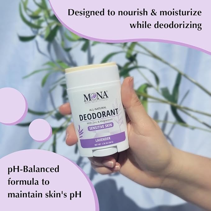 MONA BRANDS All Natural Deodorant For Women & Men | For Sensitive Skin | No Aluminum or Baking Soda | (3-Pack VARIETY-1 1.76 Oz each)
