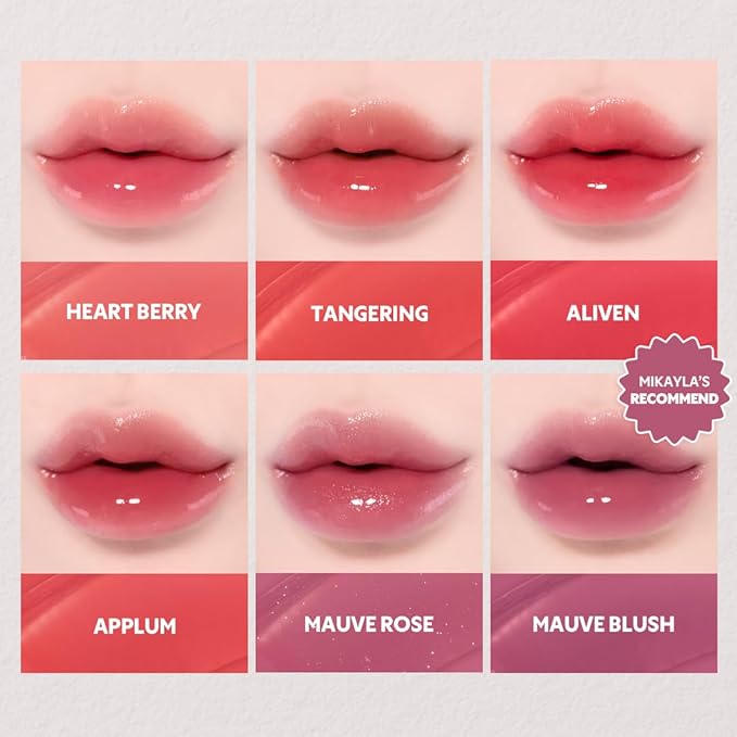 TIRTIR [*Mini Size Waterism Tinted Lip Gloss #13 Likely, 0.06 Fl Oz – Kiss Ready Lipgloss, 12H Long Lasting Non Sticky Natural Tinted Glow Korean Multiuse Cheek and Lip Tint for Women gift