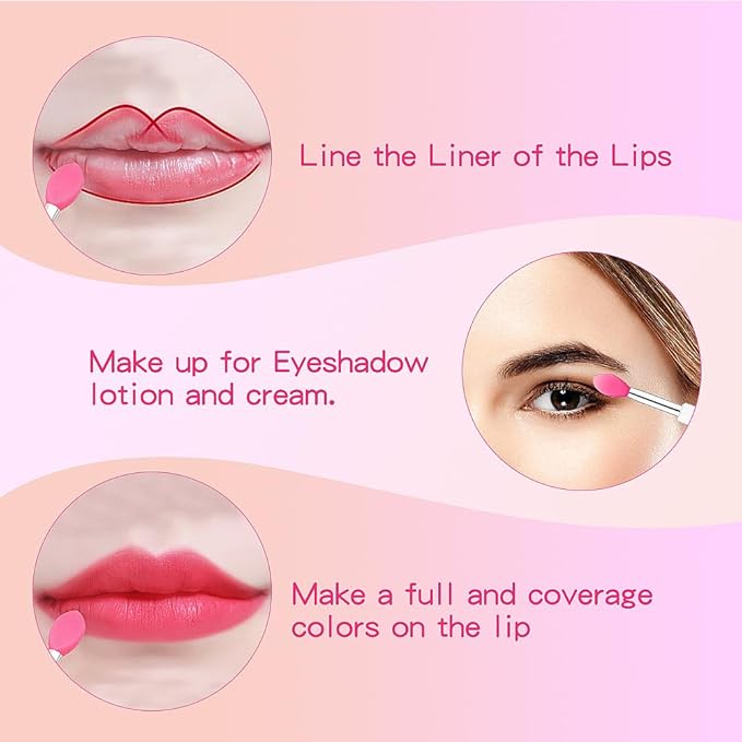 30PCS Reusable Lipstick Applicator Brush,Lipstick Brushes with Cap Lip Applicator Brushes Makeup Beauty Gloss, Cream, Eyeshadow, Balm (mixed 6 color)