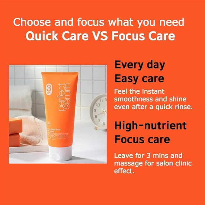 Mise En Scene 3 Min 𝗞𝗼𝗿𝗲𝗮𝗻 𝗛𝗮𝗶𝗿 𝗠𝗮𝘀𝗸 - Perfect Serum Super Rich 3 Min Salon Pack - Strengthening and Hydrating, Korean HairCare, Hair Balm Texture 10.14 Fl Oz.