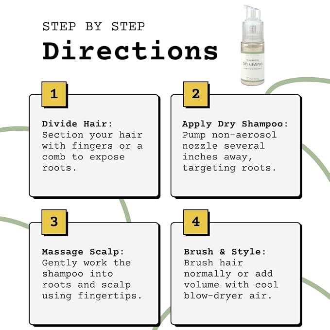 Yellow Bird Dry Shampoo Powder | Natural & Organic | Non-Aerosol | For Blonde, Brunette, & Dark Hair | No Benzene, Vegan