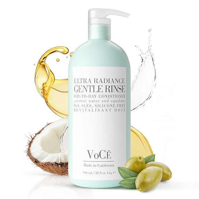 VoCÊ Haircare Gentle Conditioner - Rinse | Vegan, Non Toxic, Cruelty-Free, Clean Detangler – Soft, Hydrated Hair with Olive Fruit Oil, Coconut Water, & Squalene (32 oz | 946 ml)