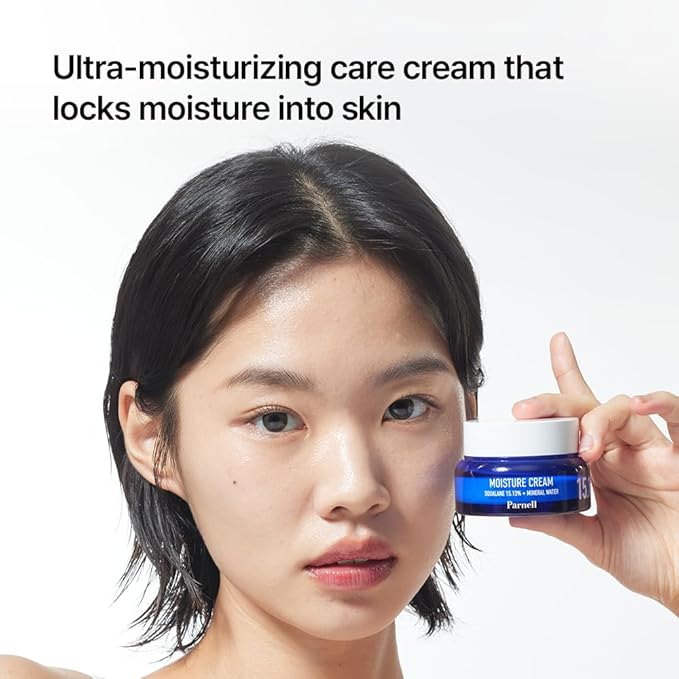 Parnell Squalane 15.13 Mineral Water Moisture Cream, K-Beauty Deep Hydrating Face Moisturizer for Dry, Sensitive Skin (1.69 fl. oz / 50ml)