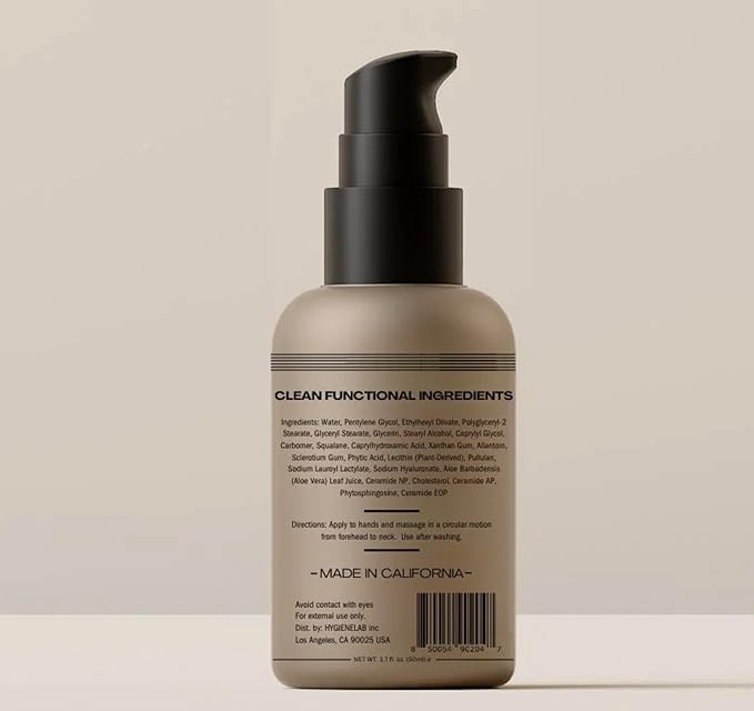 Face Moisturizer - EWG Verified, Unscented, Non-Greasy Hydration with Squalane, Aloe Vera, Ceramides & Hyaluronic Acid - 1.7 fl oz