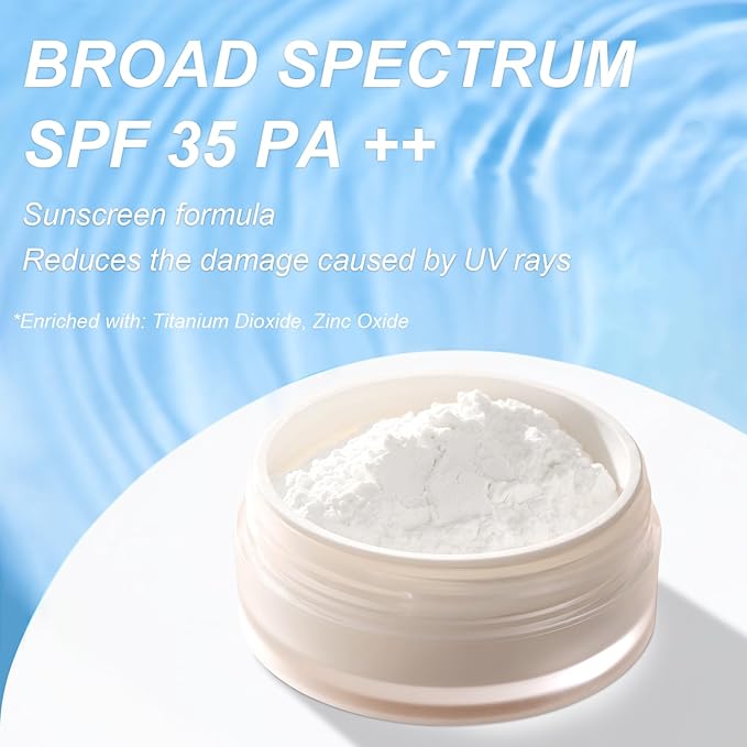 Mineral Setting Powder, SPF 35, Talc-Free Lightweight Loose Powder for a Smooth & Matte Finish - Oil Free, Skin-improving Mineral Blurring Finishing Powder (#03 White Setting Makeup)