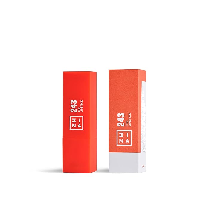 3INA The Lipstick - Moisturizing Lipstick for Women - Semi-Matte Satin Finish with 5-Hour Long Wear - Highly Pigmented and Comfortable - 243-0.16 oz