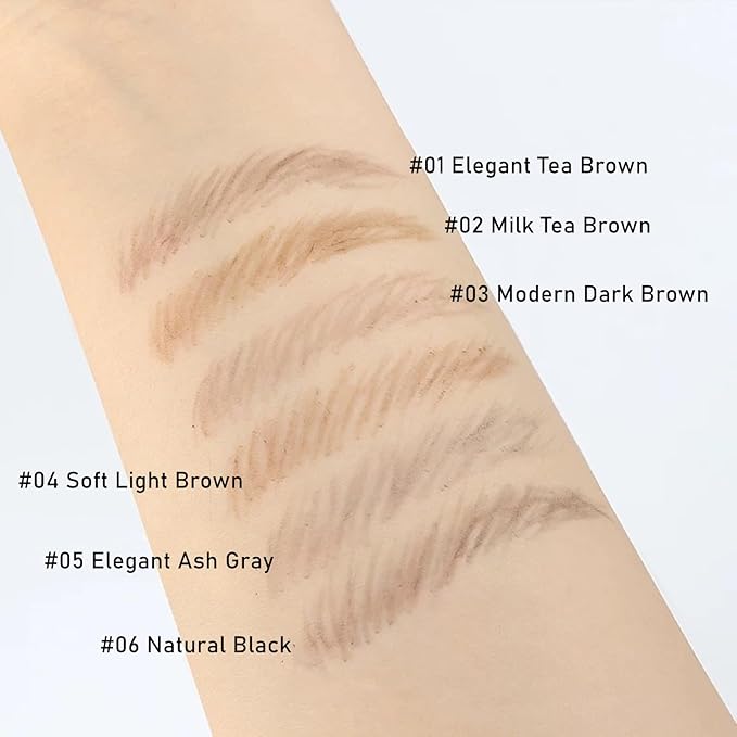 Eyebrow Pencils for Women,6Pack Micro Eyebrow Pencil Waterproof Smudgeproof,Ultra-Precise Tip Long-Lasting Brow Pencils for Natural Looking Eyebrows,Built-In Spoolie Brush,01 Elegant Tea Brown.