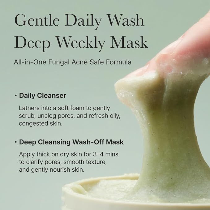 Korean Rice Mochi Face Cleanser - Face Mask, Foaming Cleanser, Gentle Scrub All in One - Deep Cleansing, Moisturizing, Pore Minimizing, Removing Blackhead- with Rice Water & Green Tea, Mugwort