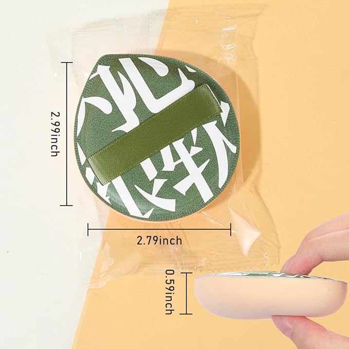 Makeup Sponge for Foundation Concealer and Powder,Latex Free Blender Sponge for Natural and Easy Makeup Soft Long Lasting Beginner-friendly,Travel Size Beauty Makeup Tools (Green XL 5 Pcs)