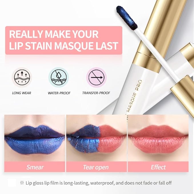 Matte Lip Stain Wipe Off Masque - Peel Off Lip Stain Tattoo,Lip Gloss for All Skin Types, Peel Off Lip Liner Stain Tattoo Long-Lasting Proof Waterproof Smudge(1#Warm Terracotta)