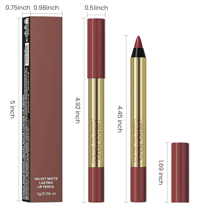 Matte Lip Liner – Sharpenable, Professional Waterproof & Smudge-Proof, Velvet Matte, Long-Lasting Color Lock, Daily Wear, Ideal for Bold & Chic Makeup Looks, Wine Red (Shade 05)
