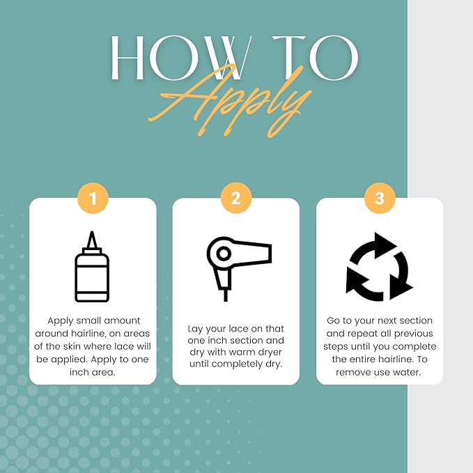 The Hair Diagram - Bold Hold Liquid Gold - Glueless Lace Gel - Temporary Hold for Wigs and Hair Systems - Styling Agent for Baby Hairs - Non Toxic - Aerosol & Alcohol Free - Water Based Formula - 8oz