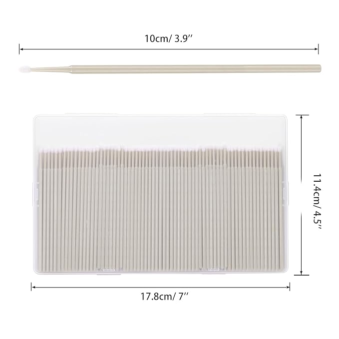 400PCS Micro Applicator Brush,JASSINS Microswabs for eyelash extensions,Disposable Precision Mascara swabs,Suitable for Cleaning and Applying Makeup (Grey)