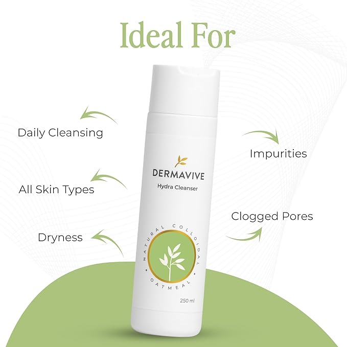 Hydrating Facial Cleanser, Soap-Free Gentle Cleanser with Colloidal Oatmeal & Vitamin E, Soothes & Moisturizes Dry Sensitive Skin, Suitable for All Skin Types, 250ml (8.5oz)