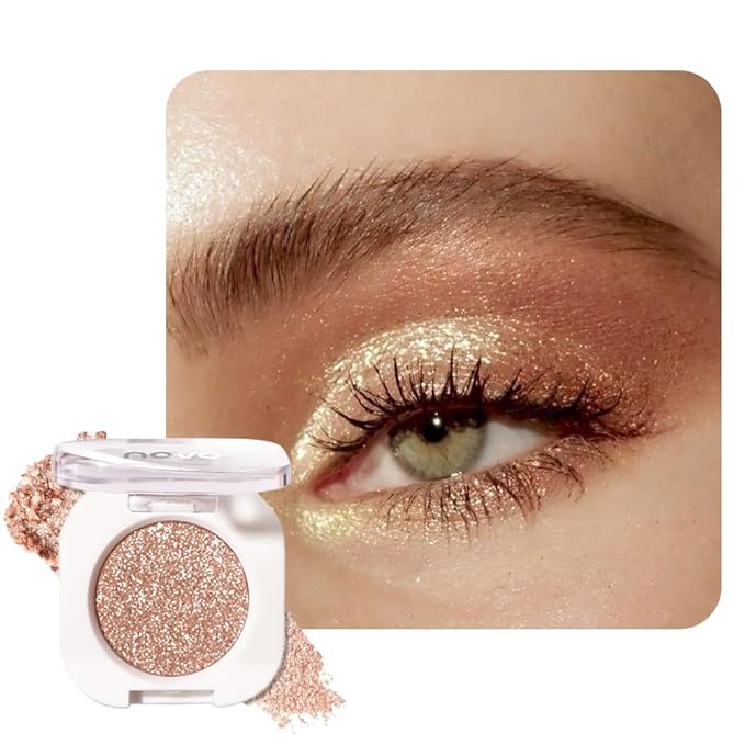 Ultra-Fine Pressed Pigment Single Eyeshadow – Lightweight, Highly Blendable Formula Rose Gold Radiance Eye Shadow, 12 Rich Matte/Shimmer Shades for Makeup, Vegan & Cruelty-Free (#09 Moonstone)