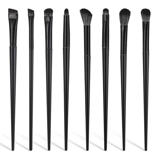8 Pcs Eye Brushes for Makeup Set Professional Eye Shadow Brushes Sets Including Eyes Smudging Defining Blending Eyeshadow Brush And Eyeliner for Women Portable Travel Home Use Gifts Black