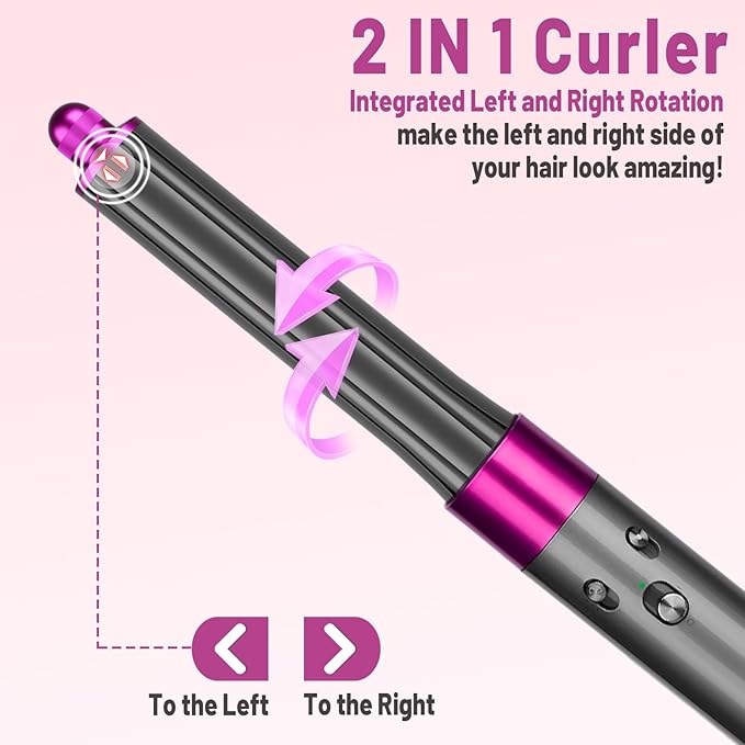 30mm/1.2 Inch Curling Barrel for Dyson Airwrap, Long Hair Curling Roller Barrels Compatible with Airwrap HS01/05, Self-Curling Replacement Attachment for Part No.971888-05, Rose