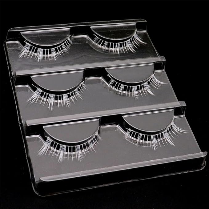Lower Eyelashes White Lashes Cosplay White False Eyelashes Bottom White Fake Eye Lashes Natural Halloween Costume Party Eye Lashes Tool Stage Performance (MQ16)